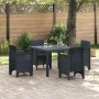 Conjunto de Comedor de Jardín 5 pcs Antracita Ratan Polt en Mesas de jardín | Comprar online en Foru.es