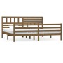 Estructura de cama madera maciza marrón miel 200x200 cm de vidaXL, Camas y somieres - Ref: Foro24-3101111, Precio: 195,74 €, ...