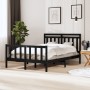 Estructura de cama de madera maciza negra 140x190 cm de vidaXL, Camas y somieres - Ref: Foro24-3100703, Precio: 173,67 €, Des...