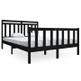 Estructura de cama de madera maciza negra 140x190 cm de vidaXL, Camas y somieres - Ref: Foro24-3100703, Precio: 173,67 €, Des...