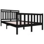 Estructura de cama de madera maciza negra 140x190 cm de vidaXL, Camas y somieres - Ref: Foro24-3100703, Precio: 173,67 €, Des...