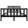 Estructura de cama de madera maciza negra 140x190 cm de vidaXL, Camas y somieres - Ref: Foro24-3100703, Precio: 173,67 €, Des...
