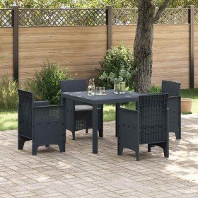 Conjunto de Comedor de Jardín 5 pcs Antracita Ratan Polt en Mesas de jardín | Comprar online en Foru.es