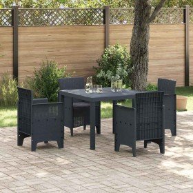 Conjunto de Comedor de Jardín 5 pcs Antracita Ratan Polt en Mesas de jardín | Comprar online en Foru.es