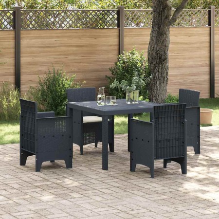 Conjunto de Comedor de Jardín 5 pcs Antracita Ratan Polt en Mesas de jardín | Comprar online en Foru.es