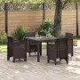 Conjunto de Comedor de Jardín 5 pcs Marrón Ratan Polt en Mesas de jardín | Comprar online en Foru.es