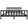 Estructura de cama de madera maciza negra 200x200 cm de vidaXL, Camas y somieres - Ref: Foro24-3100982, Precio: 202,48 €, Des...