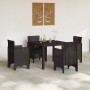 Conjunto de Comedor de Jardín 5 pcs Marrón Ratan Polt en Mesas de jardín | Comprar online en Foru.es