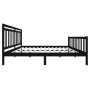 Estructura de cama de madera maciza negra 200x200 cm de vidaXL, Camas y somieres - Ref: Foro24-3100982, Precio: 202,48 €, Des...