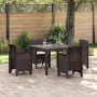 Conjunto de Comedor de Jardín 5 pcs Marrón Ratan Polt en Mesas de jardín | Comprar online en Foru.es