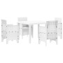 Conjunto de Comedor de Jardín 5 pcs Blanco Ratan Polt en Mesas de jardín | Comprar online en Foru.es