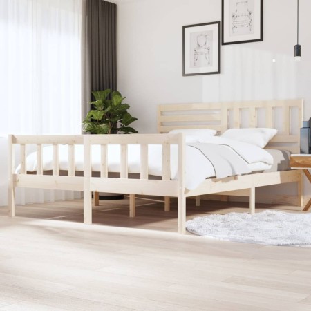 Estructura de cama de madera maciza super king 180x200 cm de vidaXL, Camas y somieres - Ref: Foro24-3101168, Precio: 162,85 €...