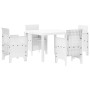 Conjunto de Comedor de Jardín 5 pcs Blanco Ratan Polt en Mesas de jardín | Comprar online en Foru.es