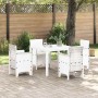 Conjunto de Comedor de Jardín 5 pcs Blanco Ratan Polt en Mesas de jardín | Comprar online en Foru.es
