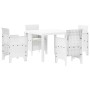 Conjunto de Comedor de Jardín 5 pcs Blanco Ratan Polt en Mesas de jardín | Comprar online en Foru.es