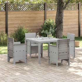 Conjunto de Comedor de Jardín 5 pcs Gris Claro Ratan Polt en Mesas de jardín | Comprar online en Foru.es