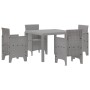Conjunto de Comedor de Jardín 5 pcs Gris Claro Ratan Polt en Mesas de jardín | Comprar online en Foru.es
