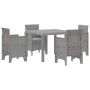 Conjunto de Comedor de Jardín 5 pcs Gris Claro Ratan Polt en Mesas de jardín | Comprar online en Foru.es
