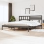 Estructura de cama de madera maciza de pino gris 200x200 cm de vidaXL, Camas y somieres - Ref: Foro24-3101045, Precio: 183,04...
