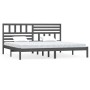 Estructura de cama de madera maciza de pino gris 200x200 cm de vidaXL, Camas y somieres - Ref: Foro24-3101045, Precio: 183,04...