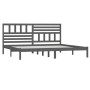 Estructura de cama de madera maciza de pino gris 200x200 cm de vidaXL, Camas y somieres - Ref: Foro24-3101045, Precio: 183,04...