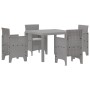 Conjunto de Comedor de Jardín 5 pcs Gris Claro Ratan Polt en Mesas de jardín | Comprar online en Foru.es