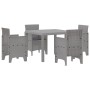 Conjunto de Comedor de Jardín 5 pcs Gris Claro Ratan Polt en Mesas de jardín | Comprar online en Foru.es