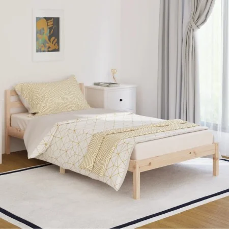Solid pine wood bed frame 100x200 cm by vidaXL, Beds and slatted bases - Ref: Foro24-810420, Price: 79,16 €, Discount: %