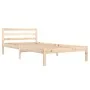 Solid pine wood bed frame 100x200 cm by vidaXL, Beds and slatted bases - Ref: Foro24-810420, Price: 79,16 €, Discount: %