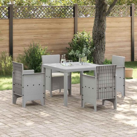Conjunto de Comedor de Jardín 5 pcs Gris Claro Ratan Polt en Mesas de jardín | Comprar online en Foru.es