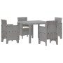 Conjunto de Comedor de Jardín 5 pcs Gris Claro Ratan Polt en Mesas de jardín | Comprar online en Foru.es