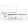 Estructura de cama de madera maciza blanca 160x200 cm de vidaXL, Camas y somieres - Ref: Foro24-3101099, Precio: 163,14 €, De...