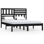 Estructura de cama de madera maciza pino negra 150x200 cm de vidaXL, Camas y somieres - Ref: Foro24-3101032, Precio: 188,35 €...