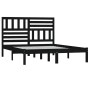 Estructura de cama de madera maciza pino negra 150x200 cm de vidaXL, Camas y somieres - Ref: Foro24-3101032, Precio: 188,35 €...