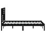 Estructura de cama de madera maciza pino negra 150x200 cm de vidaXL, Camas y somieres - Ref: Foro24-3101032, Precio: 188,35 €...