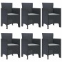 Conjunto de Comedor de Jardín 7 pcs Antracita Ratan Polt en Mesas de jardín | Comprar online en Foru.es