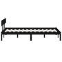 Estructura de cama madera maciza de pino negra 150x200 cm de vidaXL, Camas y somieres - Ref: Foro24-810156, Precio: 142,51 €,...