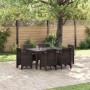 Conjunto de Comedor de Jardín 7 pcs Marrón Ratan Polt en Mesas de jardín | Comprar online en Foru.es