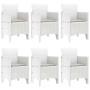 Conjunto de Comedor de Jardín 7 pcs Blanco Ratan Polt en Mesas de jardín | Comprar online en Foru.es
