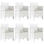 Conjunto de Comedor de Jardín 7 pcs Blanco Ratan Polt en Mesas de jardín | Comprar online en Foru.es