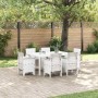 Conjunto de Comedor de Jardín 7 pcs Blanco Ratan Polt en Mesas de jardín | Comprar online en Foru.es