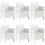 Conjunto de Comedor de Jardín 7 pcs Blanco Ratan Polt en Mesas de jardín | Comprar online en Foru.es
