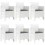 Conjunto de Comedor de Jardín 7 pcs Blanco Ratan Polt en Mesas de jardín | Comprar online en Foru.es