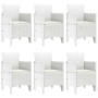 Conjunto de Comedor de Jardín 7 pcs Blanco Ratan Polt en Mesas de jardín | Comprar online en Foru.es