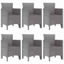 Conjunto de Comedor de Jardín 7 pcs Gris Claro Ratan Polt en Mesas de jardín | Comprar online en Foru.es