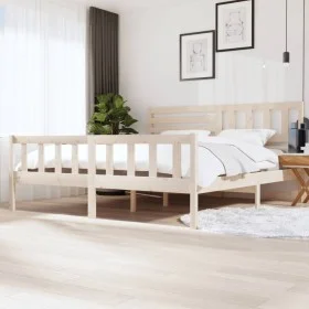 Estructura de cama de madera maciza 200x200 cm de vidaXL, Camas y somieres - Ref: Foro24-3101173, Precio: 158,20 €, Descuento: %