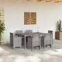 Conjunto de Comedor de Jardín 7 pcs Gris Claro Ratan Polt en Mesas de jardín | Comprar online en Foru.es