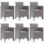 Conjunto de Comedor de Jardín 7 pcs Gris Claro Ratan Polt en Mesas de jardín | Comprar online en Foru.es