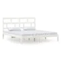 Super king white solid wood bed frame 180x200 cm by vidaXL, Beds and slatted bases - Ref: Foro24-3101234, Price: 151,88 €, Di...