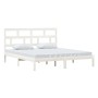 Estructura cama de madera maciza blanca super king 180x200 cm de vidaXL, Camas y somieres - Ref: Foro24-3101234, Precio: 156,...